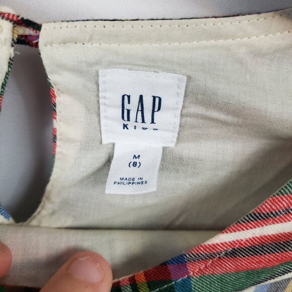 Adorable Gap Kids Girls M 8 Lng Slv Plaid Tiered Bottom Dress - Picture 4 of 12